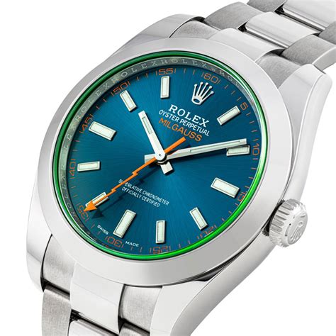 men's rolex milgauss 40mm 116400gv blue|Rolex oyster perpetual Milgauss price.